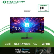 TITAN ARMY 23.3" Slim Ultrawide 21:9 75Hz ELED VA UWFHD Gaming Monitor (P23H2F)