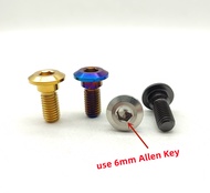 1pc Grade 5 Titanium Bolt M8 x 20 25mm 1.25Pitch titanium Screws Allen Head socket head cap screw step bolt ti bolt for mortorcycle disc bolts rotor bolts gold/black/Burnt Blue colors