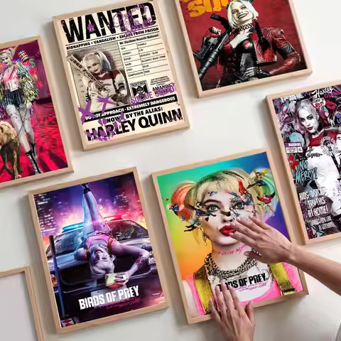 H-Harley Q-Quinn Anime Posters Sticky Whitepaper Sticker DIY Room Bar Cafe Kawaii Room Decor