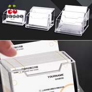 NICESI 1Pcs Bussiness Card Holder, Acrylic Plastic Display Stand Business Card Box, 1/2/3 Grids  Tra
