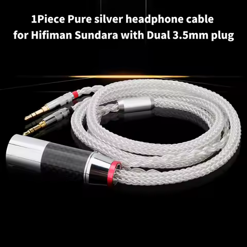 16cores 100% Pure Silver Headphone Cable for Hifiman Sundara Ananda he400i he400se HE4XX HE560 HE-35