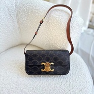 「JL精品代購」98新 celine老花腋下包