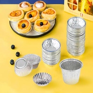 Egg Tart Mold Disposable Tinfoil Egg Tart Tray Aluminum Foil Portuguese Egg Tart Base Tray 100 Piece
