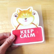 柴犬 狗狗 保持冷靜 KEEP CALM 靜電玻璃貼 停車貼