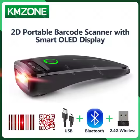 2D Mini Barcode Scanner USB Wired Bluetooth 2.4G Wireless 1D 2D Scanner QR PDF417 EAN13 Data Matrix 