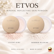 ETVOS Mineral Reflecting Skin Powder 8g Lucent Ecru Shimmer Blanche Refill Face Powder Puff Made in 