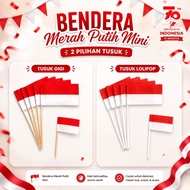 MERAH Red and white lollipop flag topper and skewers HAPPY DECORATIONS FLAG TOPPER TUMPENG DECORATIO