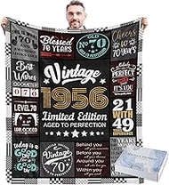 70th Birthday Gifts for Men, 70 Year Old Birthay Blanket Gifts for Men 70th Birthday Gift Ideas