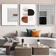 White Black Line Wall Art Canvas Painting Geometry Abstract Boho Posters and Print Pictures for Nordic Living Room Home Decor