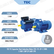 TEC YC Capacitor Start Induction Motor 1.1KW - 2.2KW (1.5HP - 3HP) 2Pole 240V/ Single Phase Motor