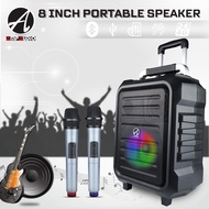 Ampaudio Portable Speaker 8 Inch Bluetooth Portable Speaker with Wireless Mic