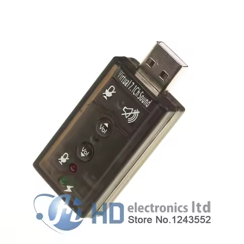 USB Sound Card 7.1 Channel 3D Audio Sound Card Mic Adapter 3.5mm Jack Stereo Headset For Win XP / 7 