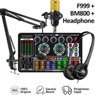 HP Bonkyo New Set F999+BM800+headphone Live Sound Card Live Mixer Computer Peripherals For Audio Liv