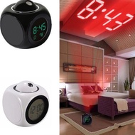 New Multifunctional Projection Clock LED Light Projection Alarm Clock Voice Clock Projection Clock