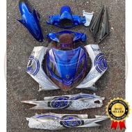 COVERSET LC LC135 V1 YAMAHA DOCTOR P BLUE BIRU BATIK SILVER 028 NEW DESIGN STRIPE SIAP TANAM CLEAR 2