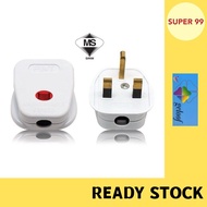 (SIRIM) GELOOF Kepala Suis 13A dengan Fuse & Lampu Neon / 13A Neon Plug Top 168