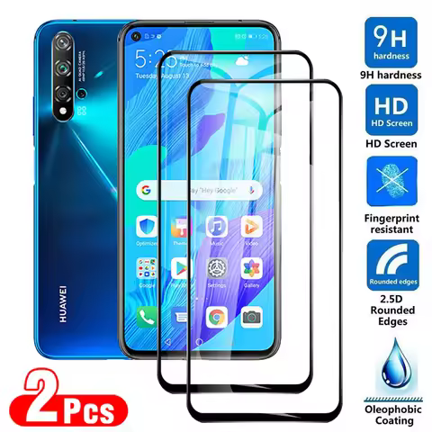 2 Pcs Full Screen Protector For Huawei Nova 5T Tempered Glass On Nova 5 T Nova5 T Nova5t T5 YAL-L21 