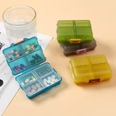 New Hot Small Portable Travel 7 Days 8 Grid Vitamin Pill Box Cases Container Organizer Storage Table
