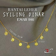 RANTAI LEHER MESIN GANTUNG 7 DINAR EMAS TULEN 916 5GM RL SYILING DINAR EMAS 916 GOLD NECKLACE 916