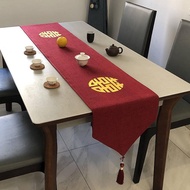 Wedding Decoration Table Cloth Red Table Runner Murah Cotton Flag Chinese Style Ceremony Party Banqu