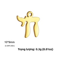 Bộ 5 Skyrim Chai Chữ Cái Tiếng Do Thái Mặt Dây Thép Không Gỉ Dây Làm Vòng Tay Người Do Thái Trang Sứ