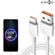 66W 65W 6A Super Charger Cable Fast USB Type C Charging Data Cord Cable for Huawei