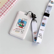 Crayon Shin-Chan Work Name Card Holders with Rope Waterproof Business Work Card ID Badge Lanyard Identity Case