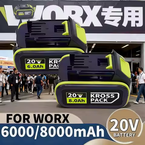 20V 6.0Ah/8.0Ah Replacement Battery for WORX 5pin 4pin Series Power Tools, Compatible with WA3016 WA