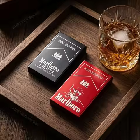 Marlboro Metal Cigarette Box, Portable Moisture-proof and Anti Drop Cigarette Protection Box, Men's 