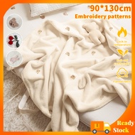 【Ready Stock】Selimut Baldu Gebu 90*130CM Fluffy Blanket Embroidered Thickened Flannel blanket Single