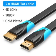 Vention HDMI 2.0 Cable 4K 60Hz Video Cable 18Gbps 3D High Speed HDMI Wire Male to Male Ethernet Adapter Flat Line for HDTV LCD Projector PC Laptop to TV HDMI Cable ARC HDMI Ps4