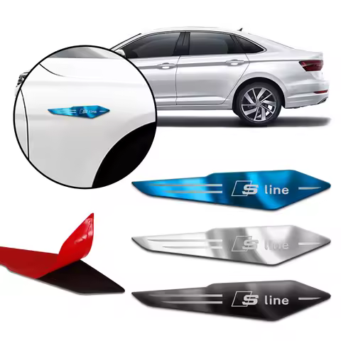 Car Fender Metal Side Label Body Reflective Stickers for Audi Sline A1 A2 Q1 Q2 Q3 Q4 Q5 Q6 B4 B5 A3