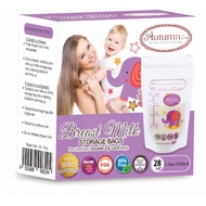 Autumnz - Double ZipLock Breastmilk Storage Bag (28 bags) *3.5oz* (ELLIE ELEPHANT)
