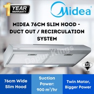 Midea 76cm / 2.5 ft Slim Kitchen Cooker Hood | Duct Out / Recirculation System MCH-76MSS MCH76MSS