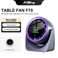 F70 Desktop Fan 6000mAh Battery, Ultra Quiet 27dB, 360° Tilt, 100-Speed Adjustable, Remote Control, 
