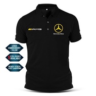2025 Polo T Shirt Sulam Mercedes AMG F1 Racing Team Sauber Motorsport Turbo Baju Tee Casual Cotton