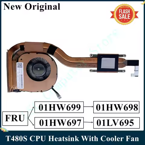 LSC New Original For Lenovo Thinkpad T480S CPU Heatsink With Cooler Fan FRU 01HW699 01HW698 01HW697 