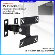 Taffware Adjustable TV Bracket VESA 100 x 100 for 14-24 Inch TV - TV-W24