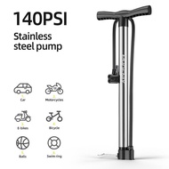 Xunting Bike Floor Pump 120/140PSI High Pressure Cycling Pump Air Inflator Sliver Schrader Presta Va