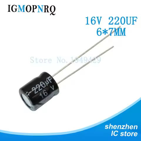 20PCS/LOT 220uF 16V 6x7mm Aluminum electrolytic capacitor 6*7 Electrolytic Capacitor 16v 220uf