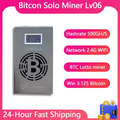 Lucky Miner Lv06 500GH/S BM1366 WiFi2.4G SHA-256 solo miner Asic Chip Crypto miner Lottery miner btc