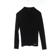 【二手，B級】香奈兒 (Chanel) 針織毛衣，Coco標誌四葉草圖案，P64687K60670，黑色，人造絲羊毛混紡，長袖，女款，二手 B級