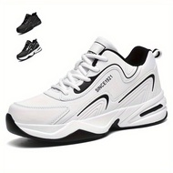 Men's Trendy Cushioned Running Shoes, Comfy Non Slip Lace Up Soft Sole Sneakers for Men's Outdoor Ac