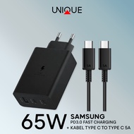 UNIQUE Samsung 65W 2.0 Super Fast Charging Type C Trio Original 65 Watt Charger 65W Charger