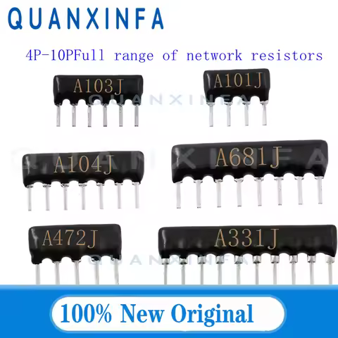 10PCS 8PIN 9PIN 7PIN 6PIN 5PIN 4PIN 10PIN DIP Network resistor array 47R 100R 330R 510R 680R 1K 2.2K