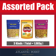 Assorted Pack Tong Garden - Halal Roasted Salted Peanuts Salted Cashew Nuts Organic Chestnut Without