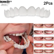 ROJIDO gigi palsu sarung original gigi palsu tooth cover gigi kosmetik snapon smile 1/2 Pcs Smile Denture Fit Flex Cosmetic Teeth Comfortable Veneer Cover 2pcs