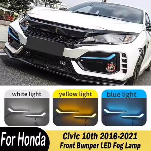 For Honda Civic 10th 2016-2021 Hatchback Type R Bodykit Fk7 Fk8 Fk4 Car Front Rear Bumper Light LED 