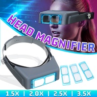 Optivisor Lens Head Magnifier Glasses Magnifying Visor Glass Headband 4 Lenses -