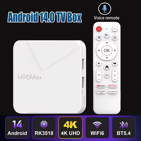 H96 Max Android 14 TV Box RK3518 2.4G 5G Wifi6 BT 3D HD